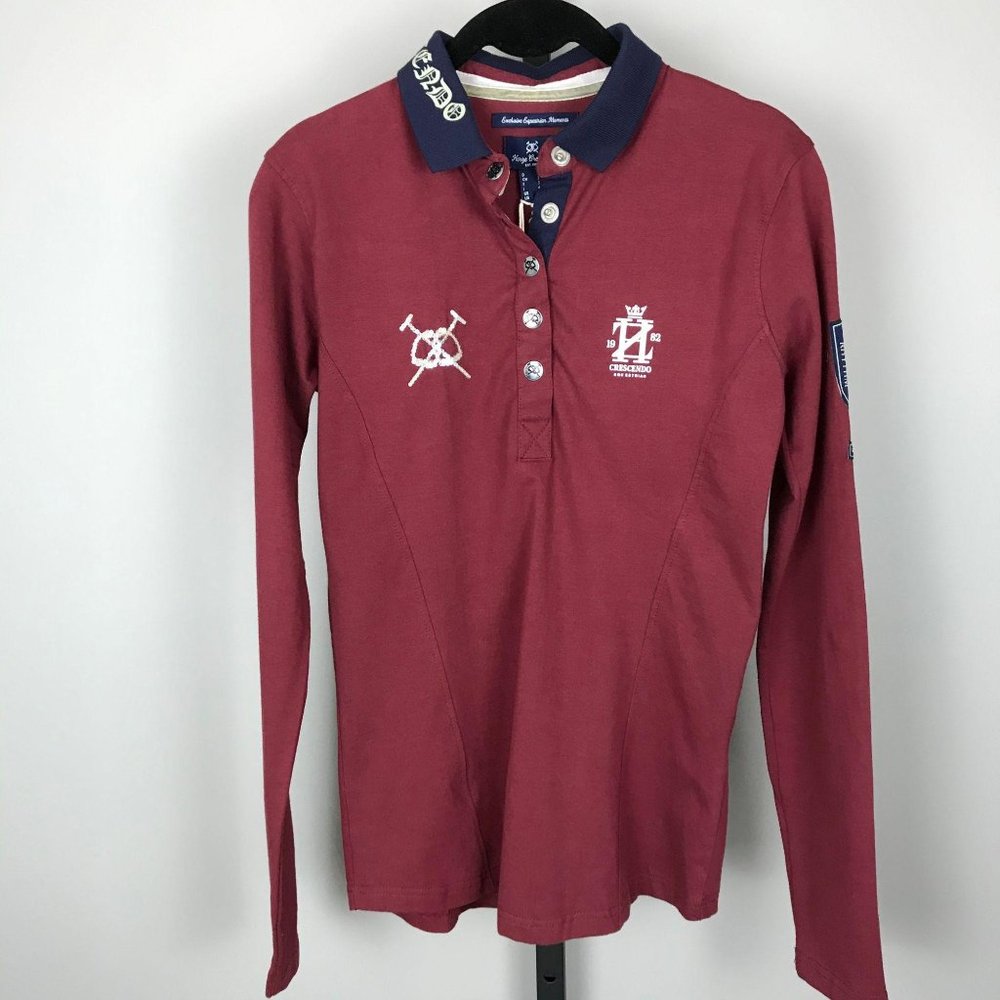 EUC Horze Crescendo Ingrid LS Shirt Burgundy S